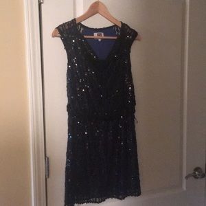 Spangle Dress in Navy Blue